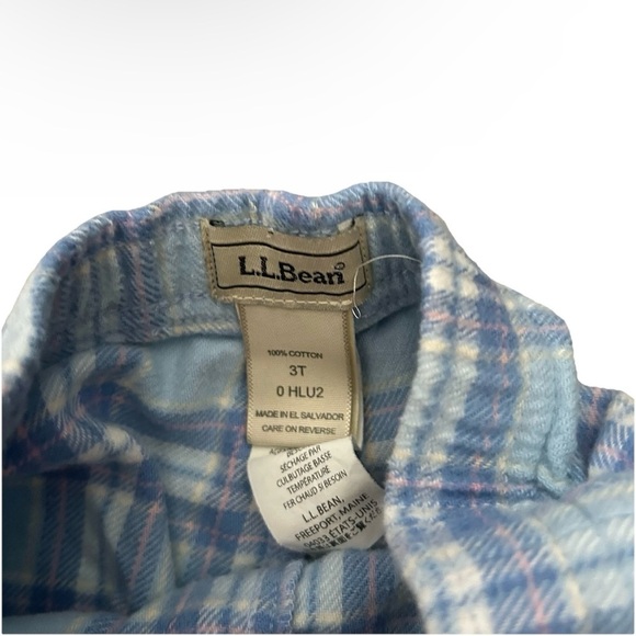 LL Bean Toddler Girl Plaid Flannel Pajama Pants Size 3T - Picture 2 of 4